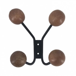 Patère à visser, 4 têtes, marron,  Orion