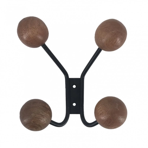 Patère à visser, 4 têtes, marron,  Orion