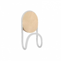 Patère à visser, 1 tête, bois/blanc, Gabel