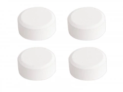 Jeu de 4 fixations miroirs rondes blanches