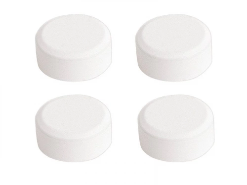 Jeu de 4 fixations miroirs rondes blanches