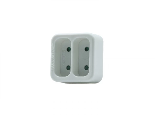 Biplite murale, 2 prises 6A, blanc