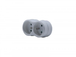 Biplite murale 2 prises, 16A blanc
