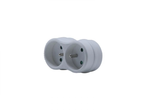 Biplite murale 2 prises, 16A blanc