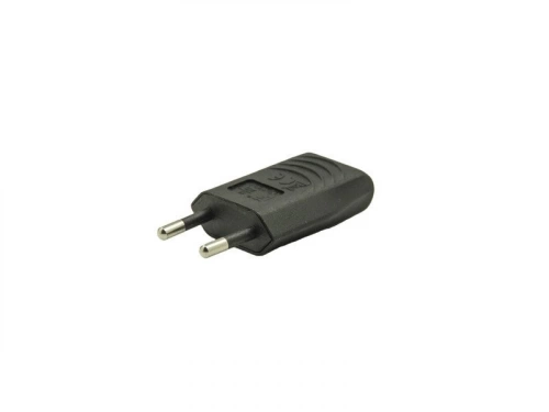 Fiche électrique mâle 2 pôles connexion en haut, 6 A noir