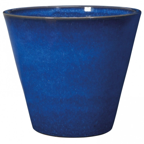 Pot à plante terre cuite émaillée Kinfolk bleu, Diam.36.5 cm