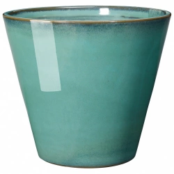 Pot à plante terre cuite émaillée Kinfolk vert, Diam.29.5 cm