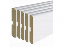 Lot de 5 plinthe revêtu papier, Ep. 0.9 x l. 7 x L. 200 cm blanc
