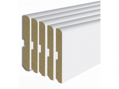 Lot de 5 plinthe revêtu papier, Ep. 0.9 x l. 7 x L. 200 cm blanc