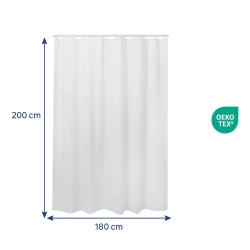 Rideau de douche 180 x 200 cm blanc Mia