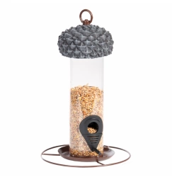 Silo distributeur de nourriture - D 16,8 cm x H 27,3 cm - Marron