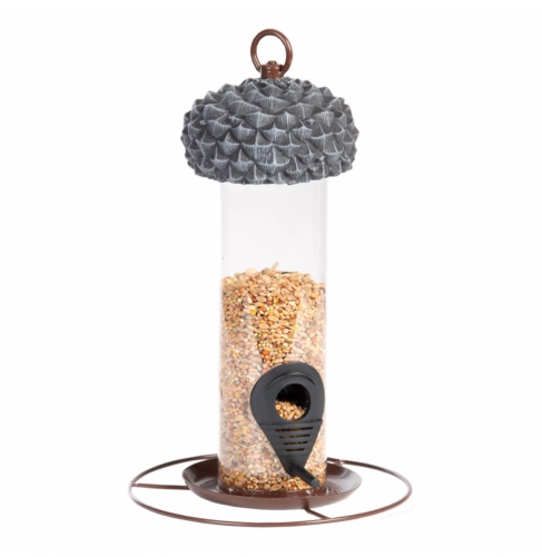 Silo distributeur de nourriture - D 16,8 cm x H 27,3 cm - Marron