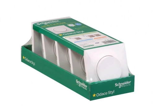 Lot de 5 interrupteurs va-et-vient complet, Odace, SCHNEIDER ELECTRIC, blanc
