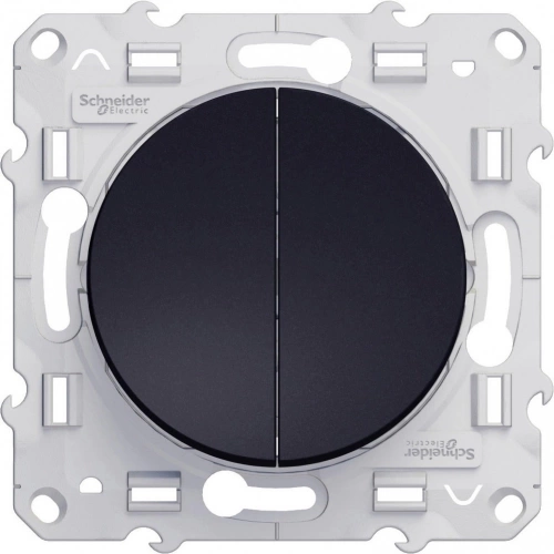 Double interrupteur va-et-vient à assembler Odace SCHNEIDER ELECTRIC anthracite