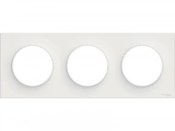 Plaque Triple Odace Styl, Schneider Electric, Blanc