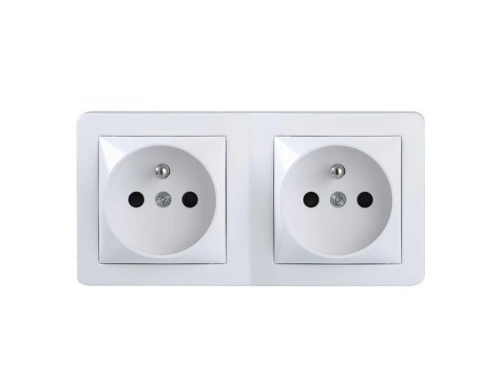 Double prise avec terre saillie, complet Alréa, SCHNEIDER ELECTRIC, blanc