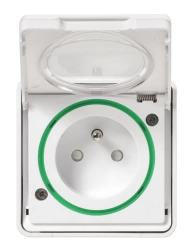 Prise étanche saillie complet Mureva Styl, SCHNEIDER ELECTRIC, blanc