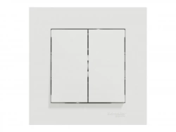 Double interrupteur va-et-vient complet Miluz, SCHNEIDER ELECTRIC, blanc