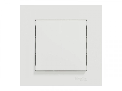 Double interrupteur va-et-vient complet Miluz, SCHNEIDER ELECTRIC, blanc