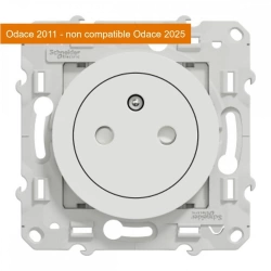 Prise avec terre affleurante à assembler Odace, SCHNEIDER ELECTRIC, blanc