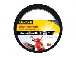 Adhésif Scotch Réparation Une Face Souple Multiusage L.7.5 M X L.48 Mm, Noir