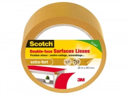 Rouleau adhésif double face surfaces lisses, SCOTCH, L.20 m x l.50 mm