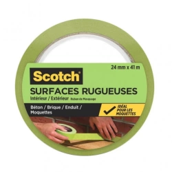 Ruban de masquage SCOTCH l.24 mm x L.41 m surfaces rugueuses