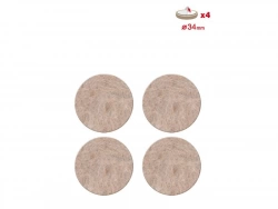 Lot de 4 patins feutre en laine adhésif, SCOTCH, diam. 35 mm, beige