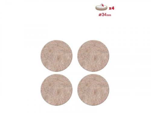 Lot de 4 patins feutre en laine adhésif, SCOTCH, diam. 35 mm, beige