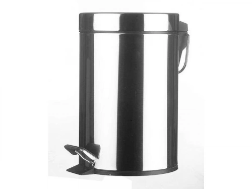 Poubelle de salle de bains 3 litres, SENSEA, Chromé