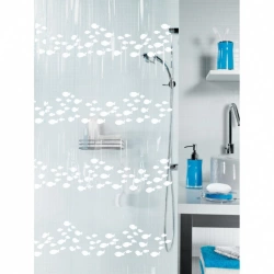 Rideau de douche en plastique l.180 x H.200 cm blanc, Sardaigne SENSEA