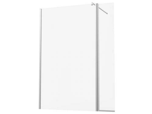 Paroi de douche à l'italienne verre transparent, l.80+30 cm, Ep.6 mm chromé Easy