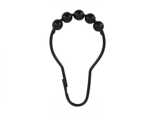 Lot de 12 anneaux de douche L. 7.5 cm, SENSEA noir