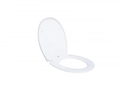 Abattant déclipsable avec frein de chute plastique thermodur Remix blanc-blanc n