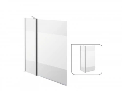 Pare-baignoire fixe et pivotant sérigraphié chromé, H.140 x l.103 cm ESSENTIAL