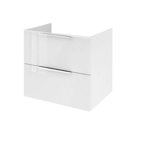 Meuble de salle de bains simple vasque l.60 x H.53 x P.45 cm, blanc, Essential