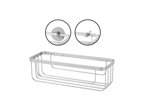 Panier de bain / douche en acier à visser Essential, SENSEA, H.7.25 X l.9 X P.9 cm chromé