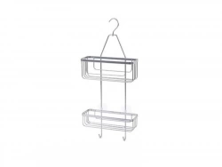 Etagère de bain / douche a suspendre à 2 niveaux en acier Essential, SENSEA, H.55.4 X l.9 X P.9 cm chromé