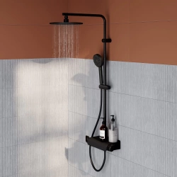 Colonne de salle de bains thermostatique, SENSEA Easy, Noir