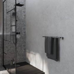 Porte serviette à visser double SENSEA Studio 50 cm noir