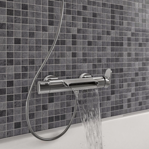 Mitigeur mecanique de baignoire chrome chrome, SENSEA Icone cascade