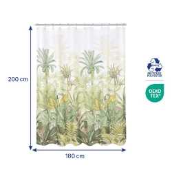 Rideau de douche 180 x 200 cm vert / blanc Amazonia SENSEA