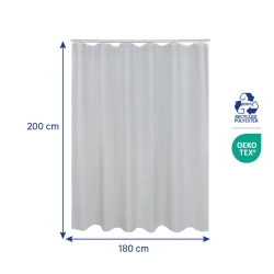 Rideau de douche 180 x 200 cm gris Easy SENSEA