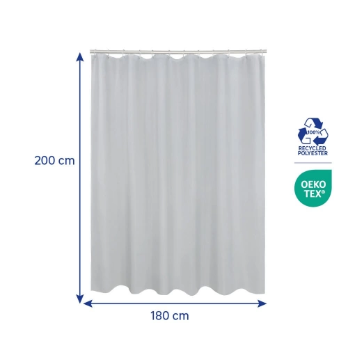 Rideau de douche 180 x 200 cm gris Easy SENSEA