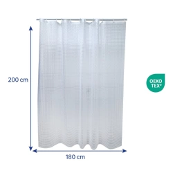 Rideau de douche 180 x 200 cm transparent Essential SENSEA