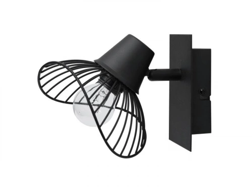 Spot patère, industriel, métal noir E14 max 40 W, SEYNAVE KASTELI