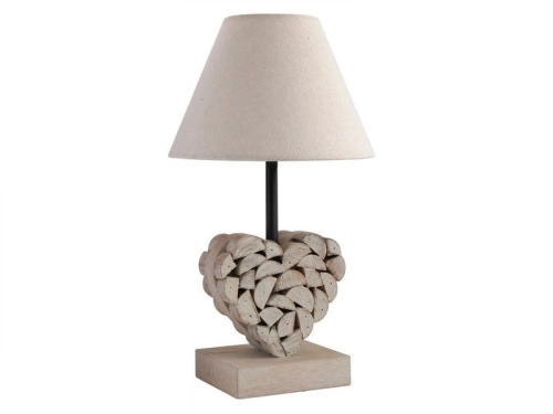 Lampe Charme Romantique Bois Bois Naturel, Seynave Carlita