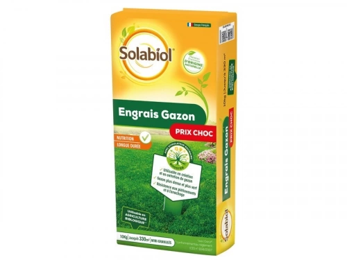 Engrais naturel gazon SOLABIOL 10kg 330 m²
