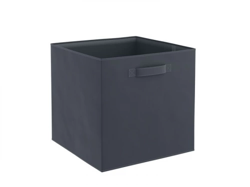 Panier L polyester Kub, SPACEO, H.31 x l.31 x P.31 cm noir