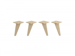 Pied meuble conique SPACEO fixe, H.21 cm bois mat blanc / beige / naturel